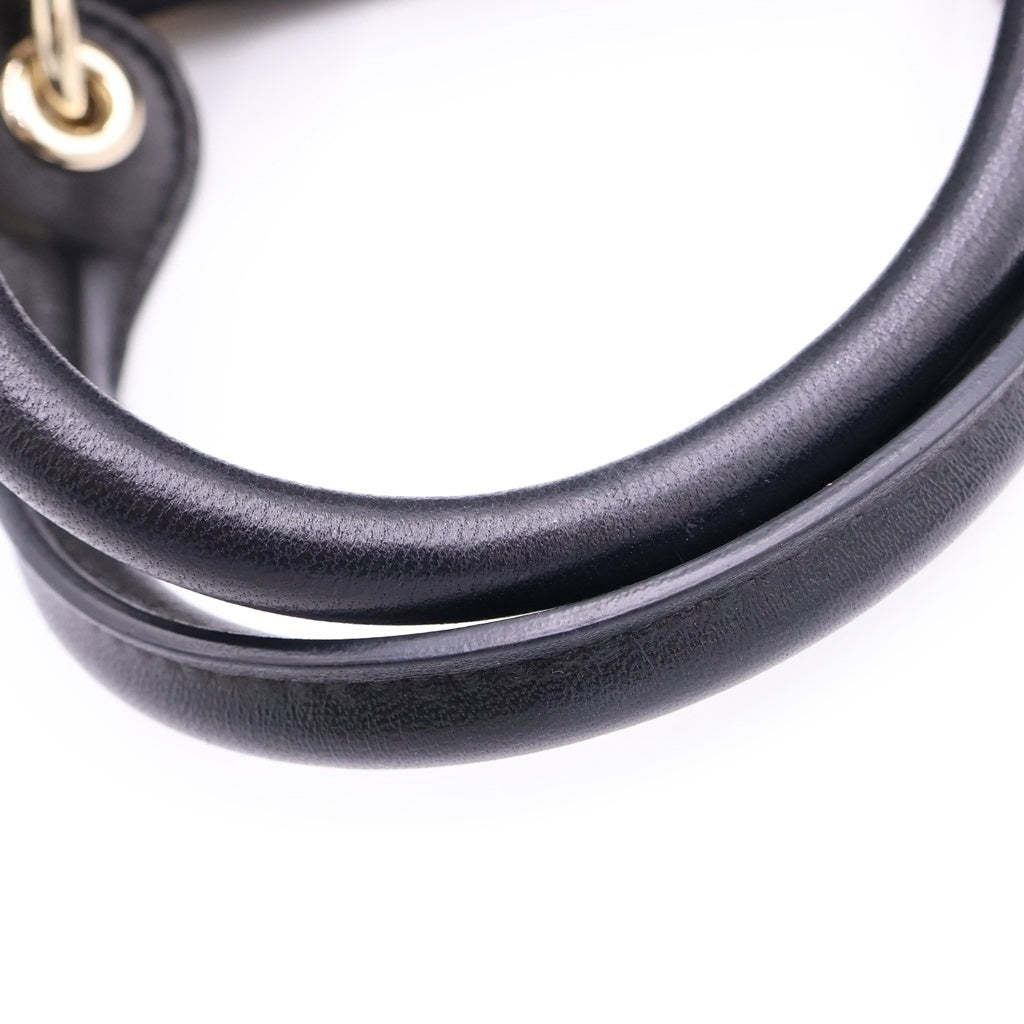 Christian Dior(クリスチャンディオール) レディディオール カナージュ ハンドバッグ ブラック レザー×キャンバス ゴールド金具 レディース