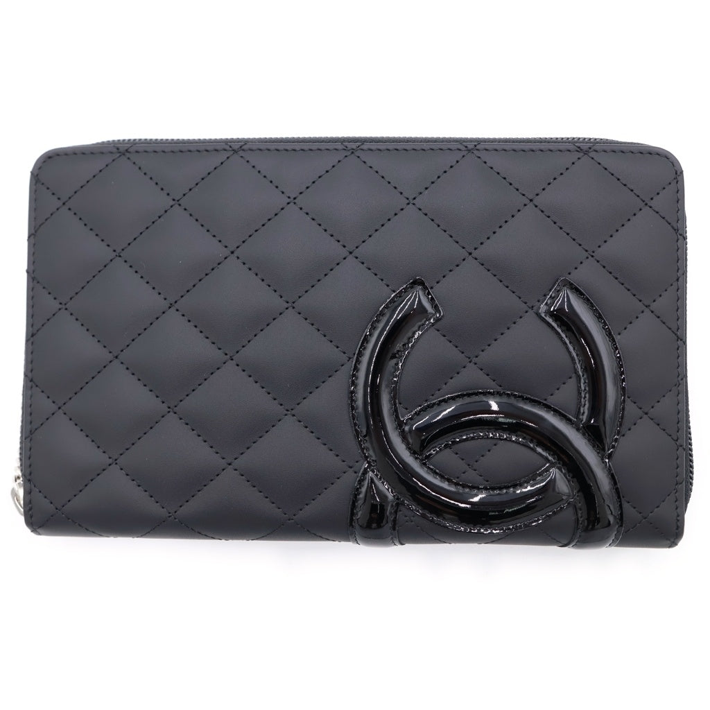 CHANEL(シャネル) カンボン オーガナイザー ロングウォレット 長財布 カードケース ブラック レザー A26710