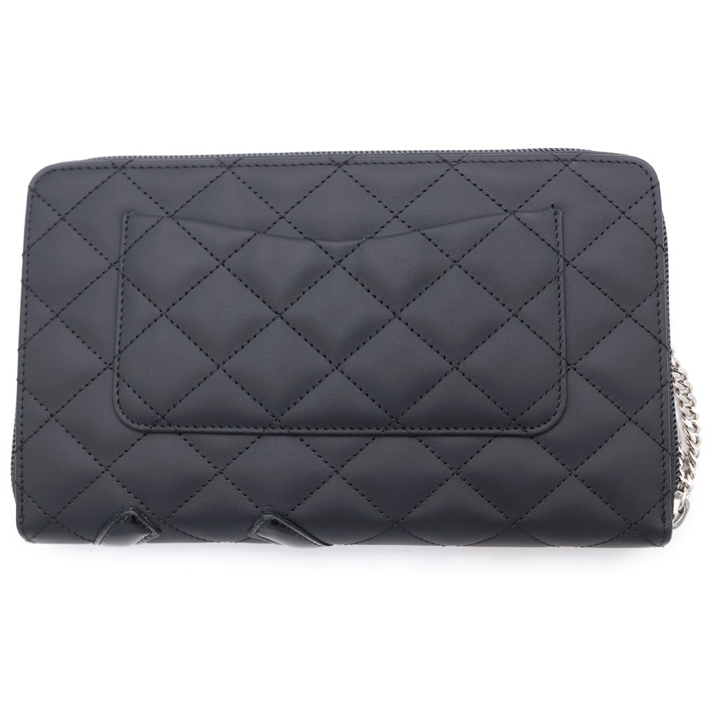 CHANEL(シャネル) カンボン オーガナイザー ロングウォレット 長財布 カードケース ブラック レザー A26710