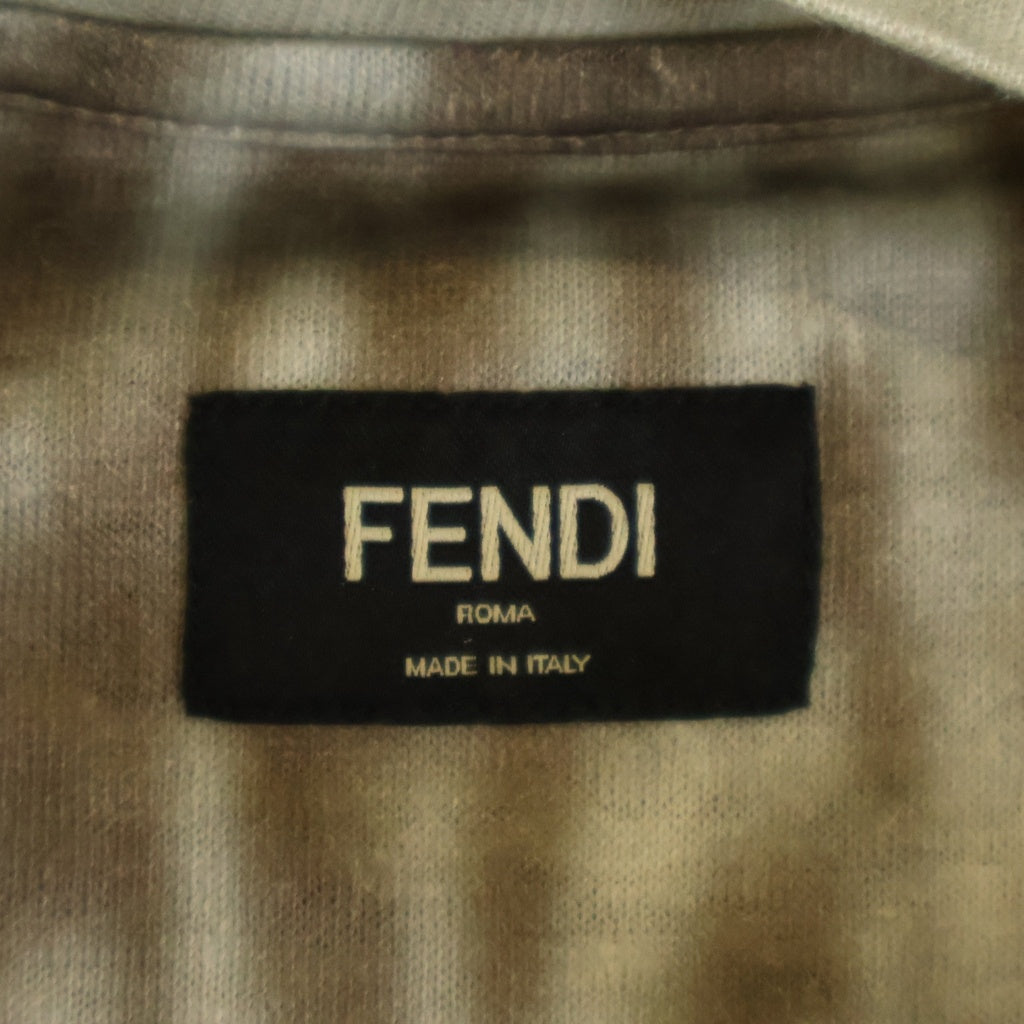 FENDI(フェンディ) プリントショートスリーブ リネンTシャツ ベージュ リネン #M P00544360