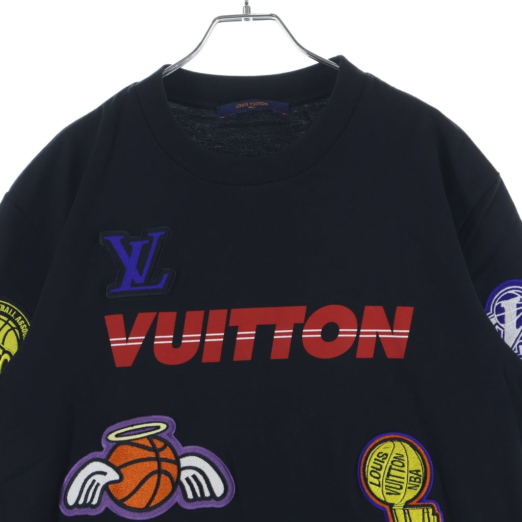 LOUIS VUITTON(ルイヴィトン) 21AW LV × NBA コラボ ロゴ プリント Tシャツ ブラック #M RM212M DT3 HLY21W