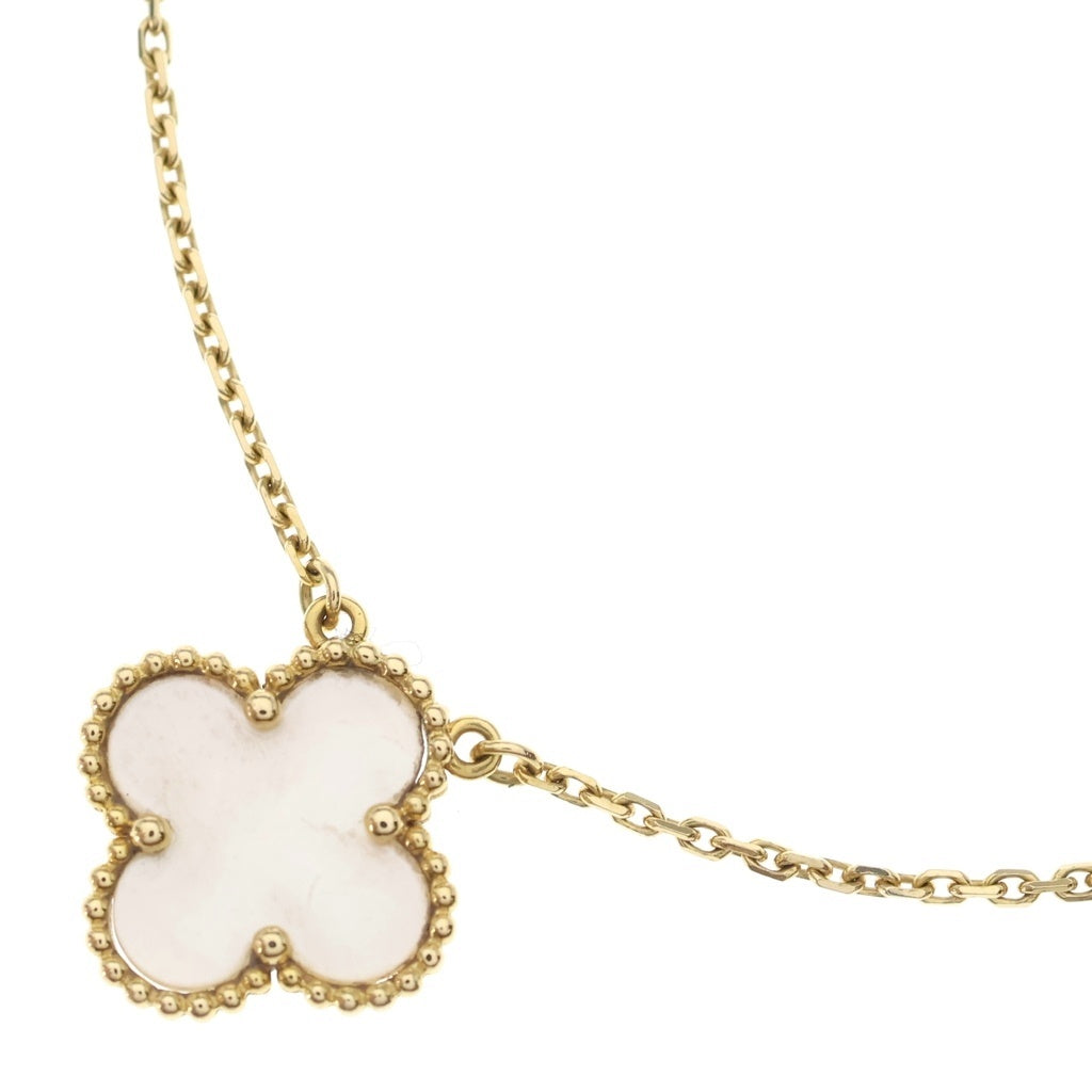 Van Cleef & Arpels(ヴァンクリーフアンドアーペル) ヴィンテージアルハンブラ マザーオブパール ネックレス ペンダント チェーン イエローゴールド×ホワイト Au750 レディース