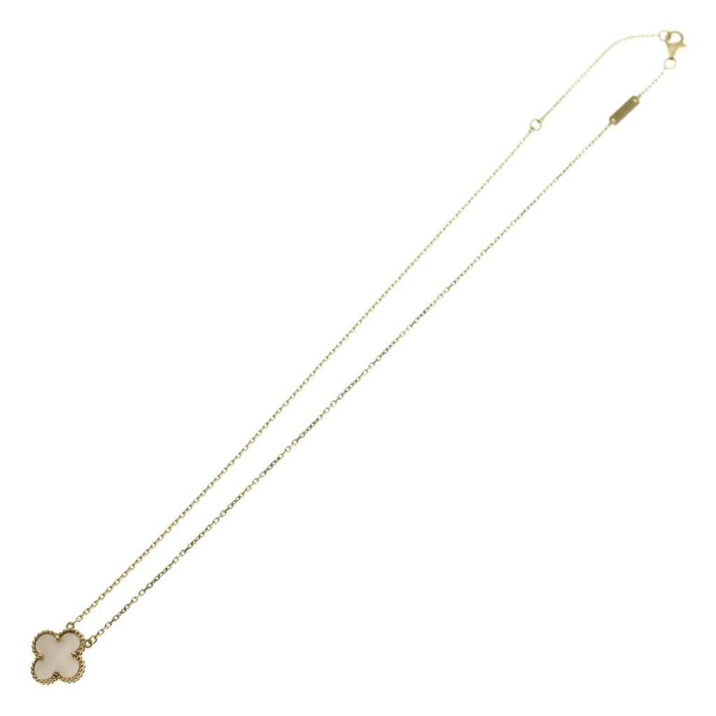 Van Cleef & Arpels(ヴァンクリーフアンドアーペル) ヴィンテージアルハンブラ マザーオブパール ネックレス ペンダント チェーン イエローゴールド×ホワイト Au750 レディース