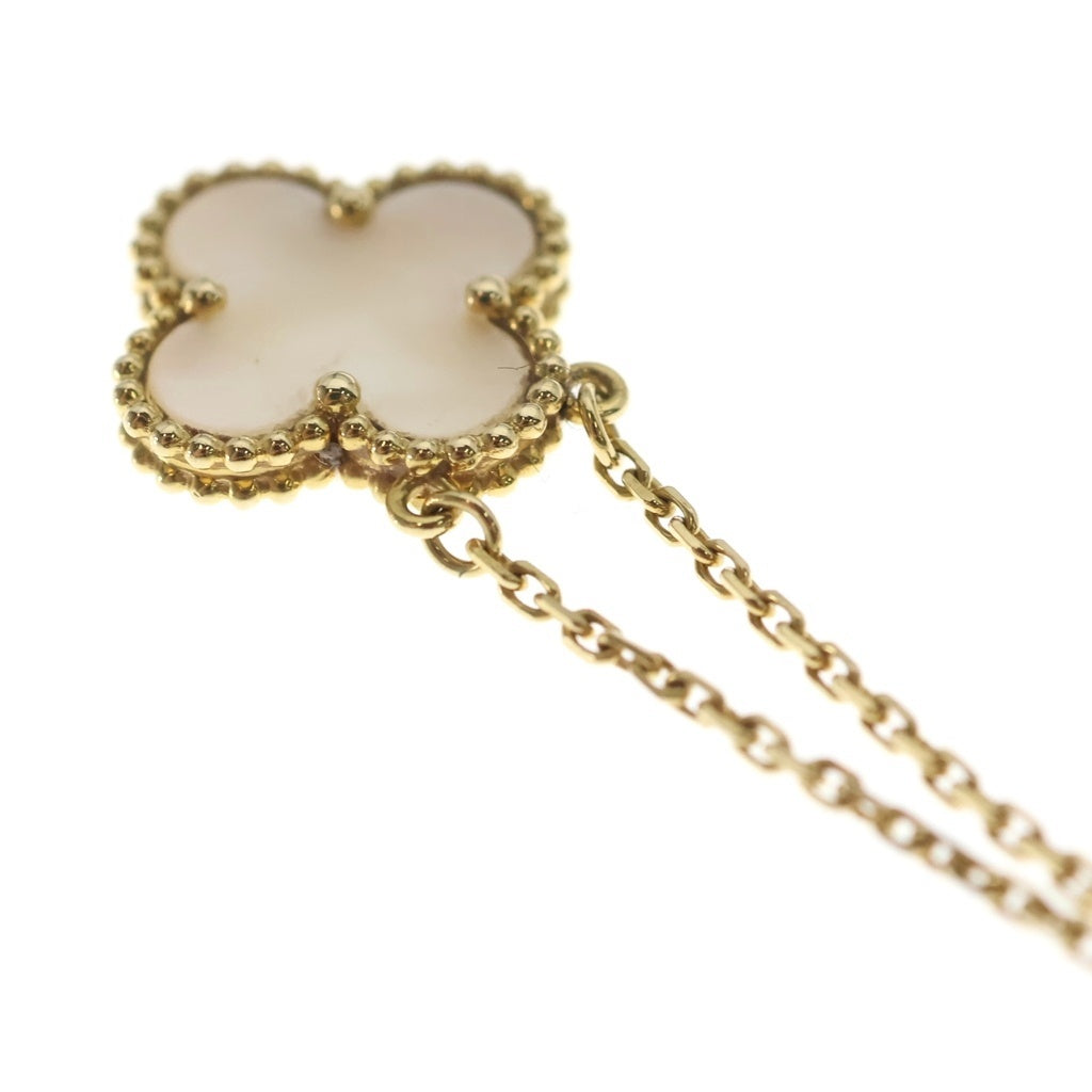 Van Cleef & Arpels(ヴァンクリーフアンドアーペル) ヴィンテージアルハンブラ マザーオブパール ネックレス ペンダント チェーン イエローゴールド×ホワイト Au750 レディース