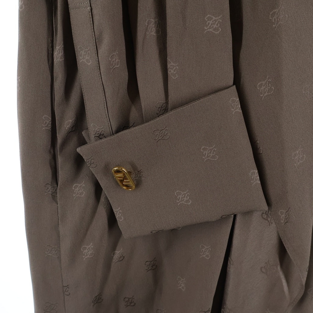 FENDI(フェンディ) 21AW カリグラフィワンピース ドレス シルク ブラウン 12CPF-21-1706 レディース