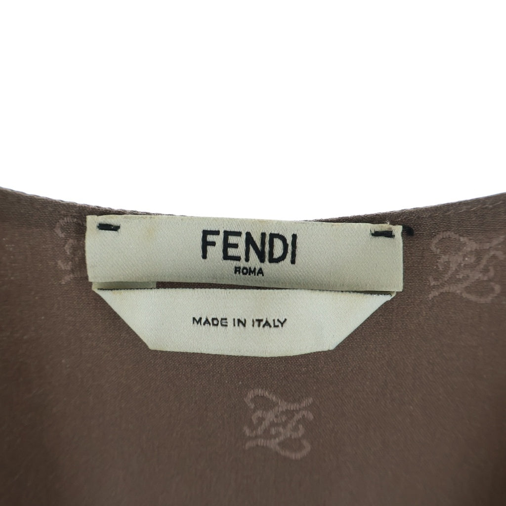 FENDI(フェンディ) 21AW カリグラフィワンピース ドレス シルク ブラウン 12CPF-21-1706 レディース