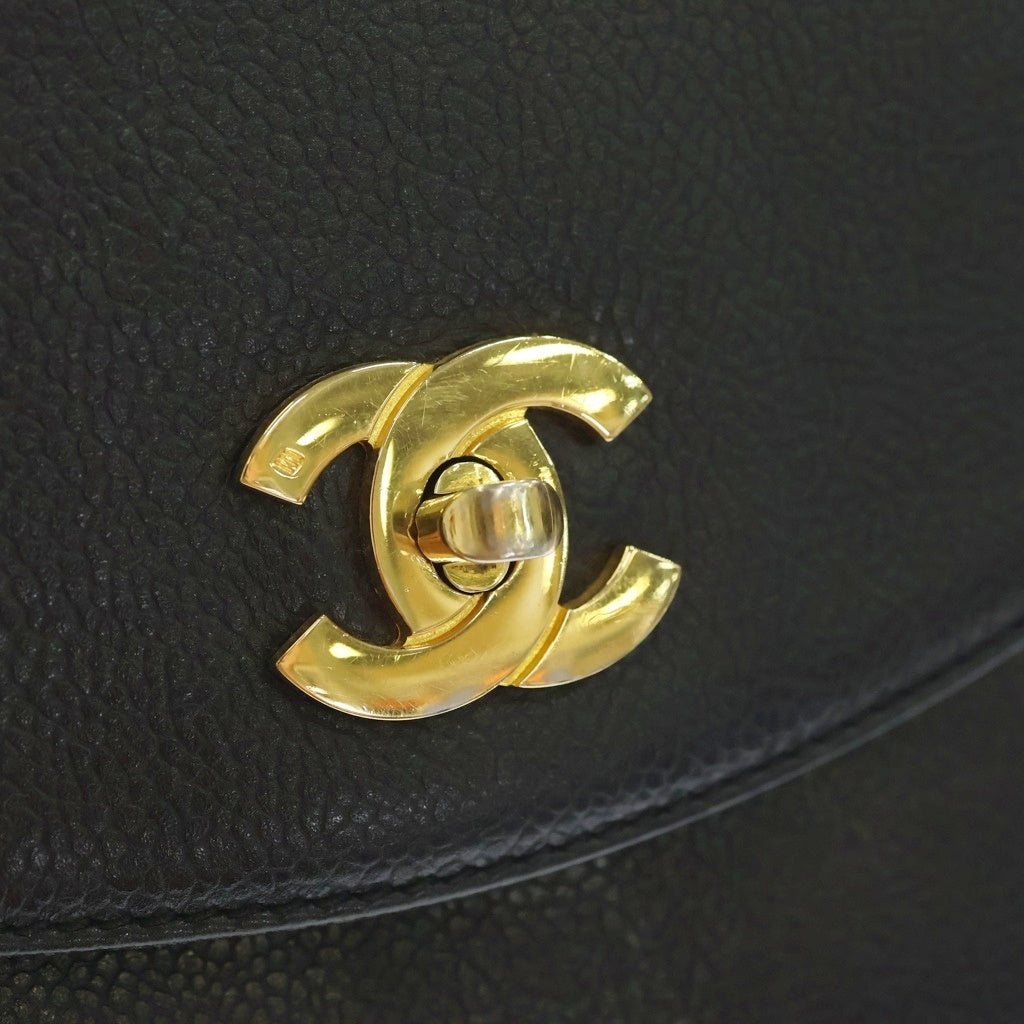 CHANEL(シャネル) トリプルココマーク キャビアスキン レザー バックパック リュックサック ブラック 4番台 レディース