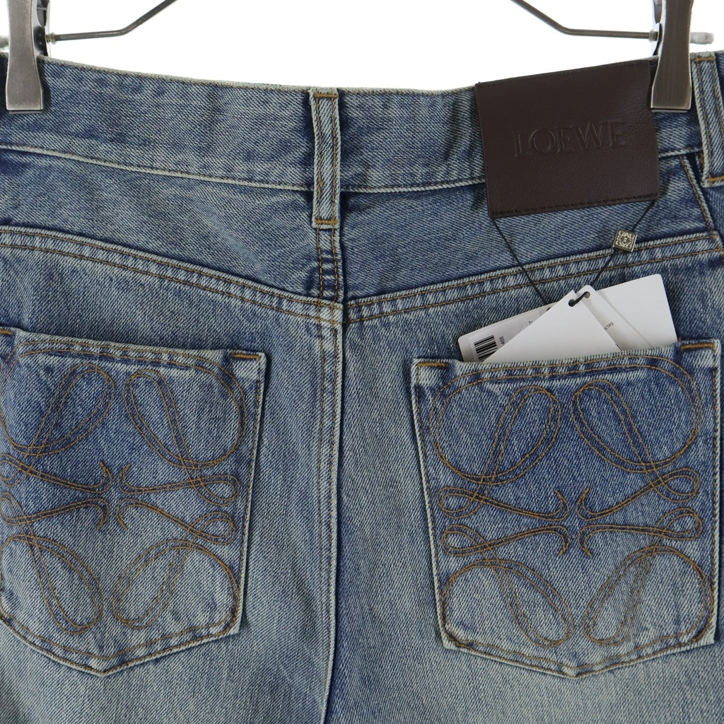 LOEWE(ロエベ) バレルジーンズ デニムパンツ ジップフライ ワイド インディゴ ブルー S359Y11XEH レディース