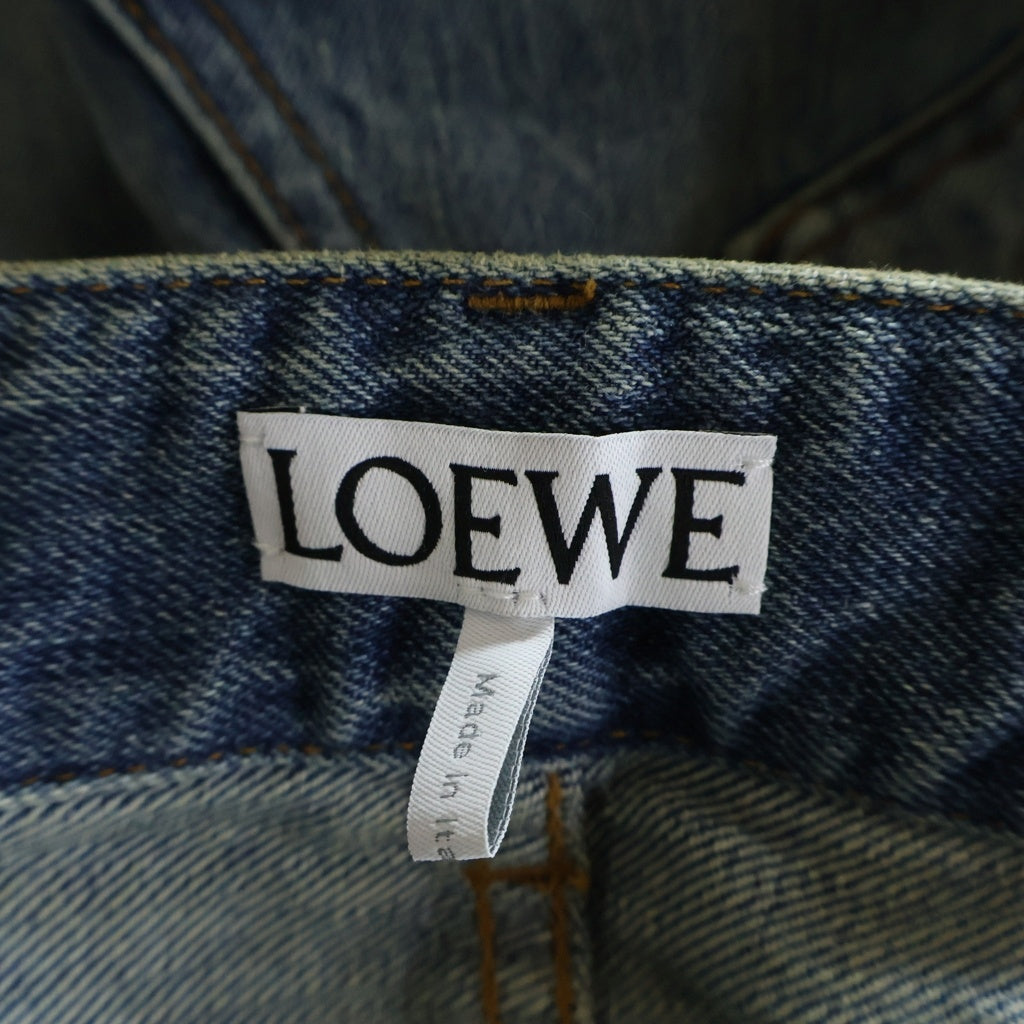 LOEWE(ロエベ) バレルジーンズ デニムパンツ ジップフライ ワイド インディゴ ブルー S359Y11XEH レディース