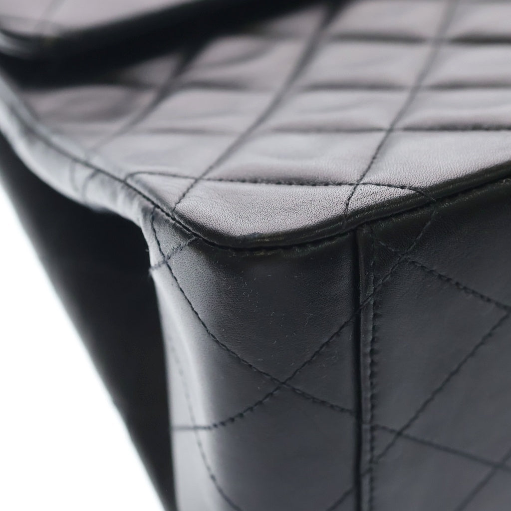 CHANEL(シャネル) デカマトラッセ34 ココマーク チェーン ショルダーバック ゴールド金具 ラムスキン ブラック レディース