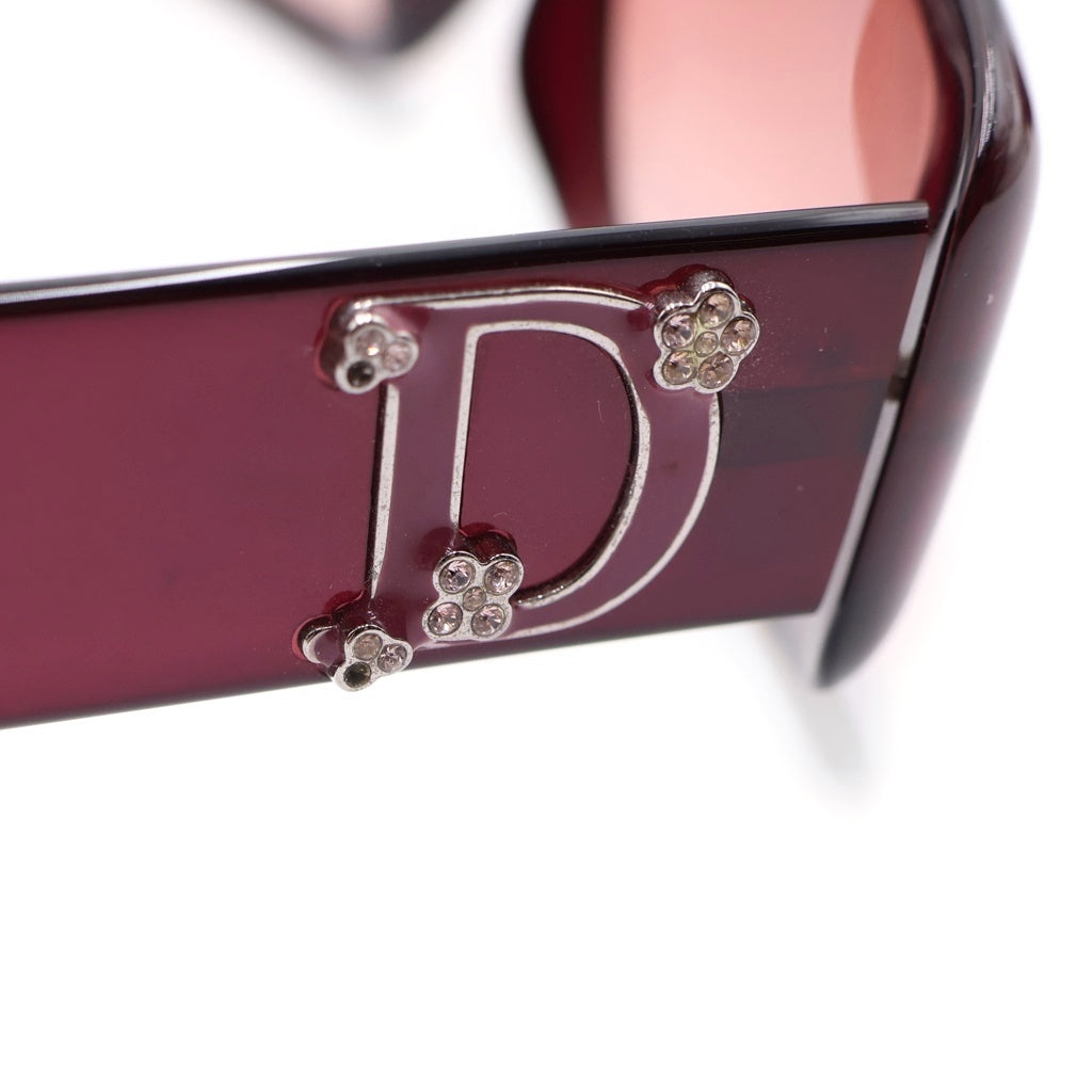 Christian Dior(クリスチャンディオール) サングラス アイウェア メガネ 眼鏡 カラーレンズ スクエア Dロゴ ボルドー VK4PA レディース