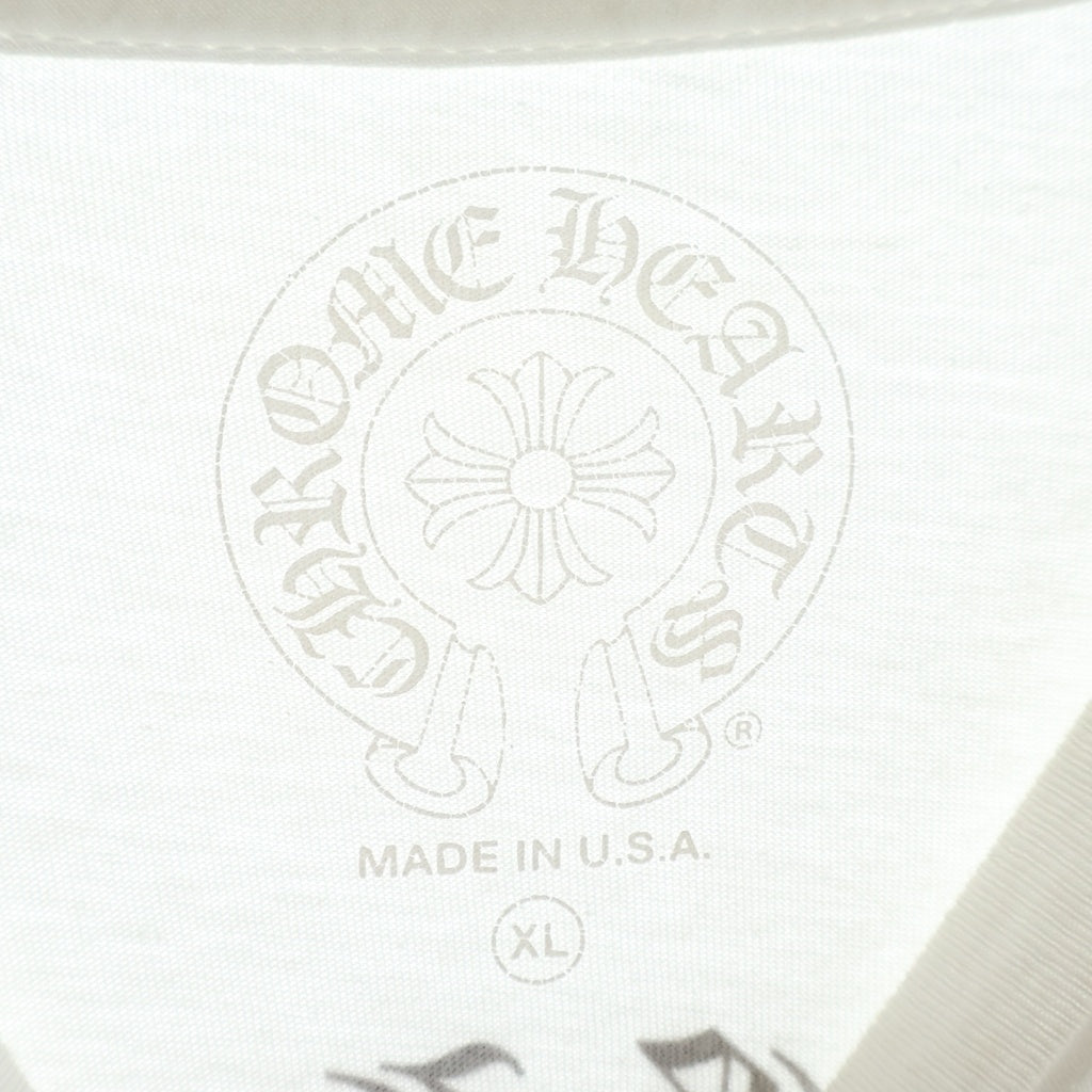 CHROME HEARTS(クロムハーツ) Made in Hollywood Plus Cross 長袖Tシャツ カットソー ロンT 袖プリント ホワイト