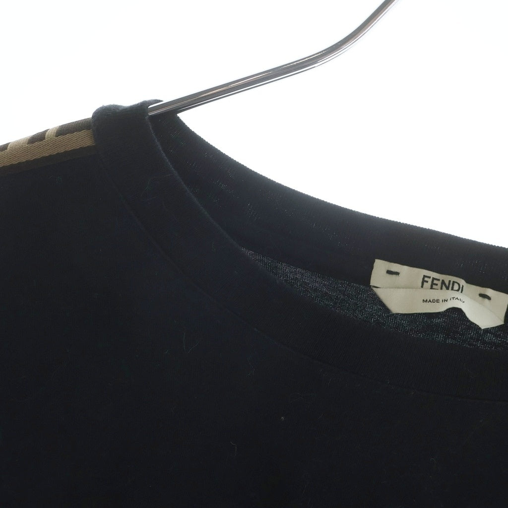 FENDI(フェンディ) ズッカ Tシャツ ブラック×ブラウン コットン #XS FAF114 レディース