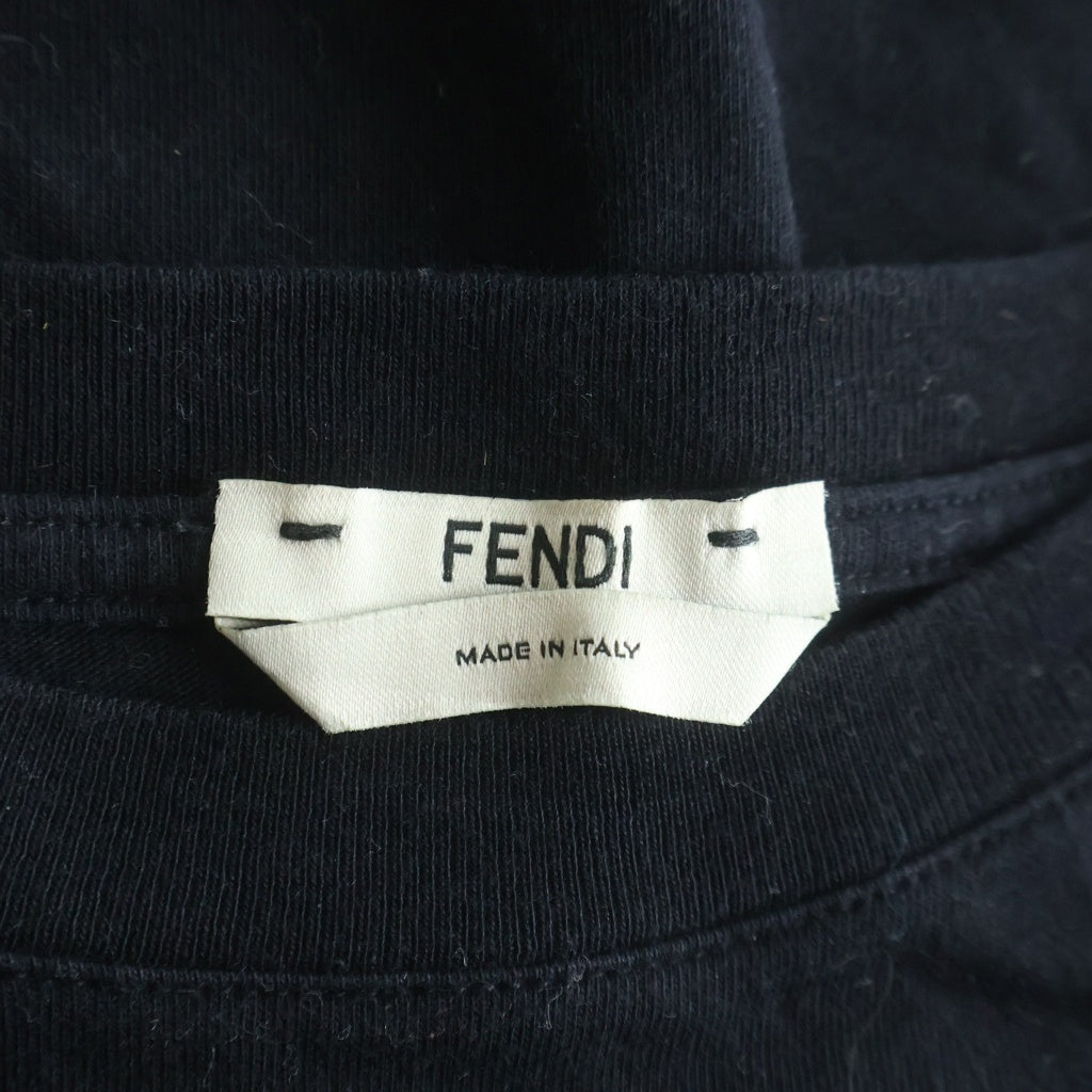 FENDI(フェンディ) ズッカ Tシャツ ブラック×ブラウン コットン #XS FAF114 レディース
