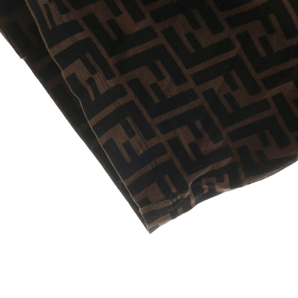 FENDI(フェンディ) ズッカ FFロゴ コットンTシャツ ブラウン×ブラック #40 FS7011