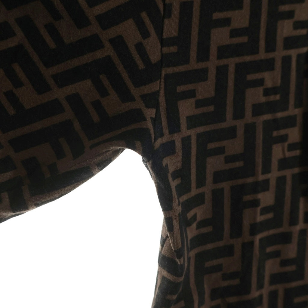 FENDI(フェンディ) ズッカ FFロゴ コットンTシャツ ブラウン×ブラック #40 FS7011