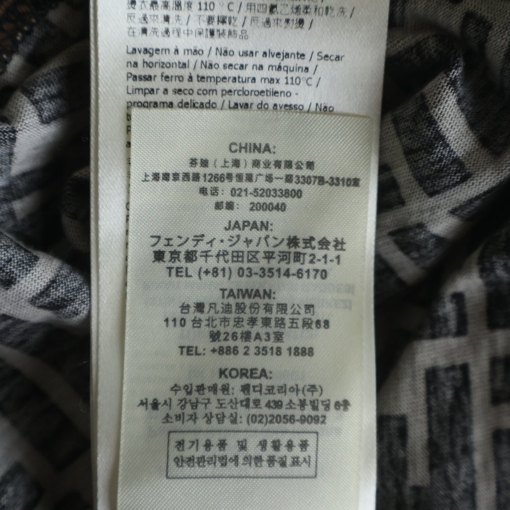 FENDI(フェンディ) ズッカ FFロゴ コットンTシャツ ブラウン×ブラック #40 FS7011