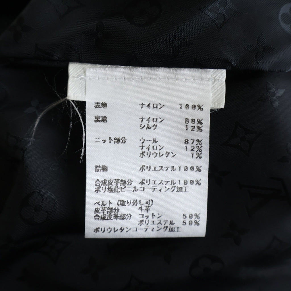 LOUIS VUITTON(ルイヴィトン) モノグラムライニング ナイロン レザーパッチ フーデッド コート ブラック FJ0W02XTQ レディース