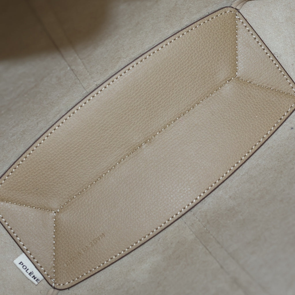 Polene(ポレーヌ) シムミニ レザー 2WAY トートバッグ ハンドバッグ ショルダーバッグ キャメル ブラウン系 レディース