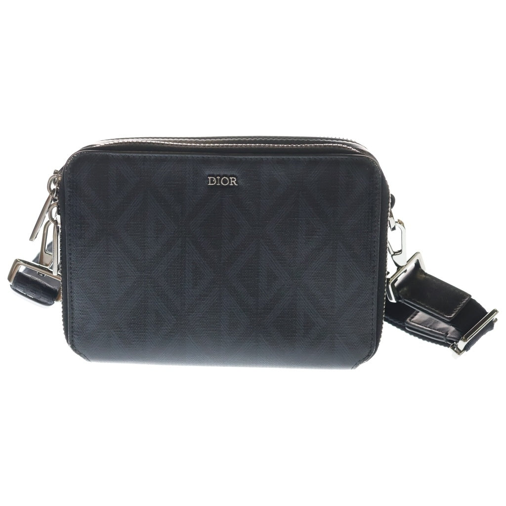 Christian Dior(クリスチャンディオール) メッセンジャーバック ショルダーバック CDダイヤモンド PVC レザー ブラック 2ESBC119DCO