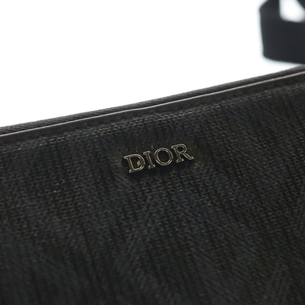 Christian Dior(クリスチャンディオール) メッセンジャーバック ショルダーバック CDダイヤモンド PVC レザー ブラック 2ESBC119DCO