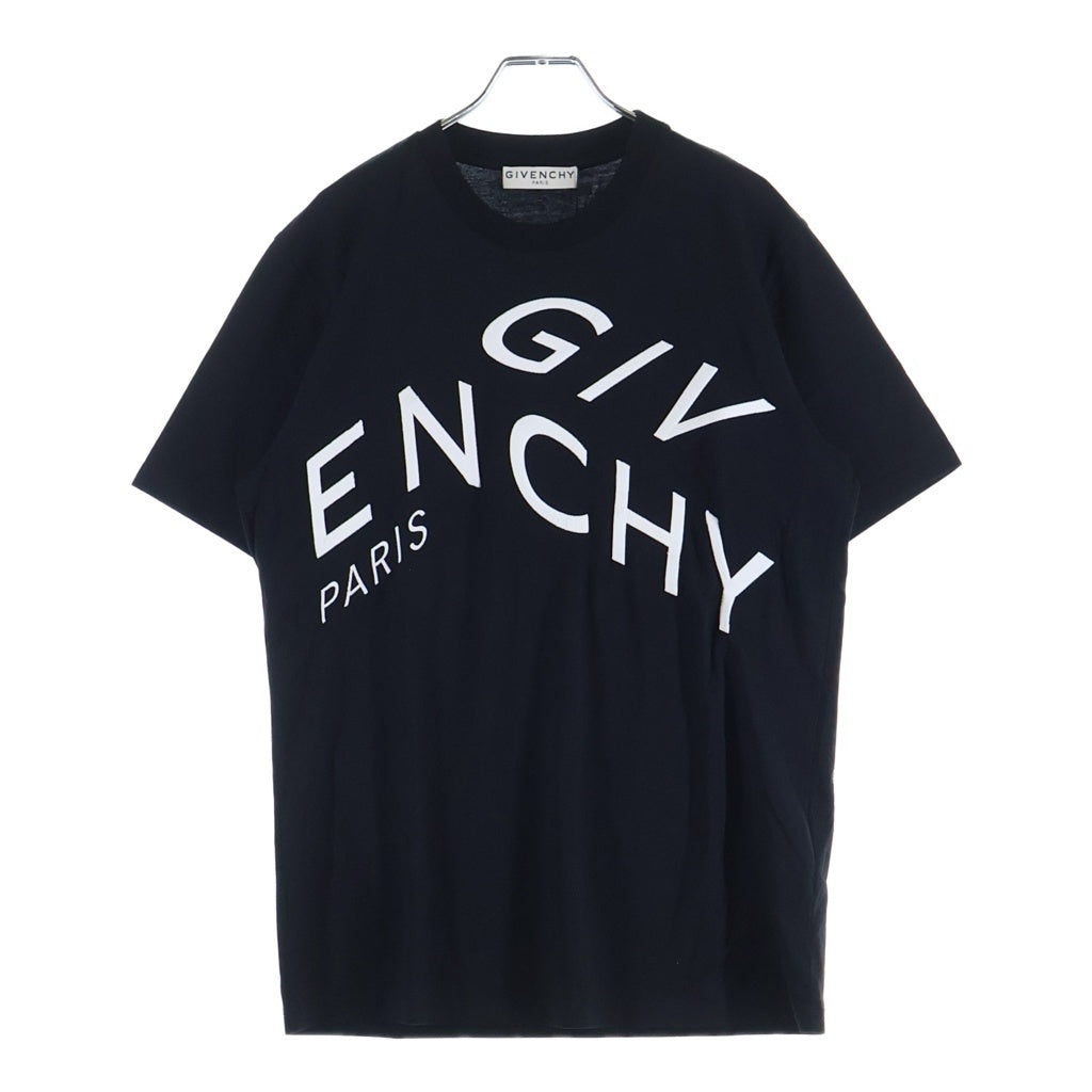 GIVENCHY(ジバンシィ) ■マシューウィリアムズ スプリット ロゴ Tシャツ 黒 ポリエステル #S