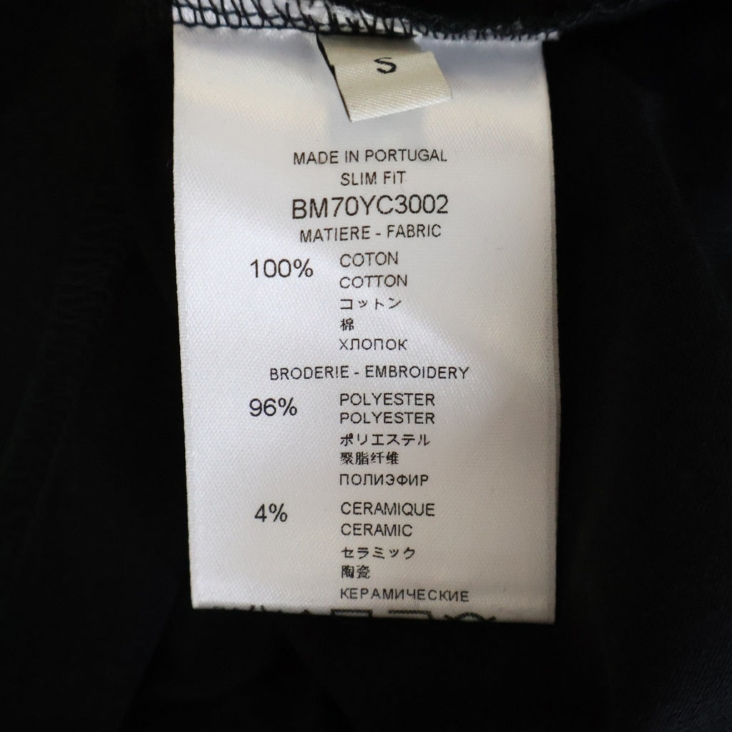GIVENCHY(ジバンシィ) ■マシューウィリアムズ スプリット ロゴ Tシャツ 黒 ポリエステル #S
