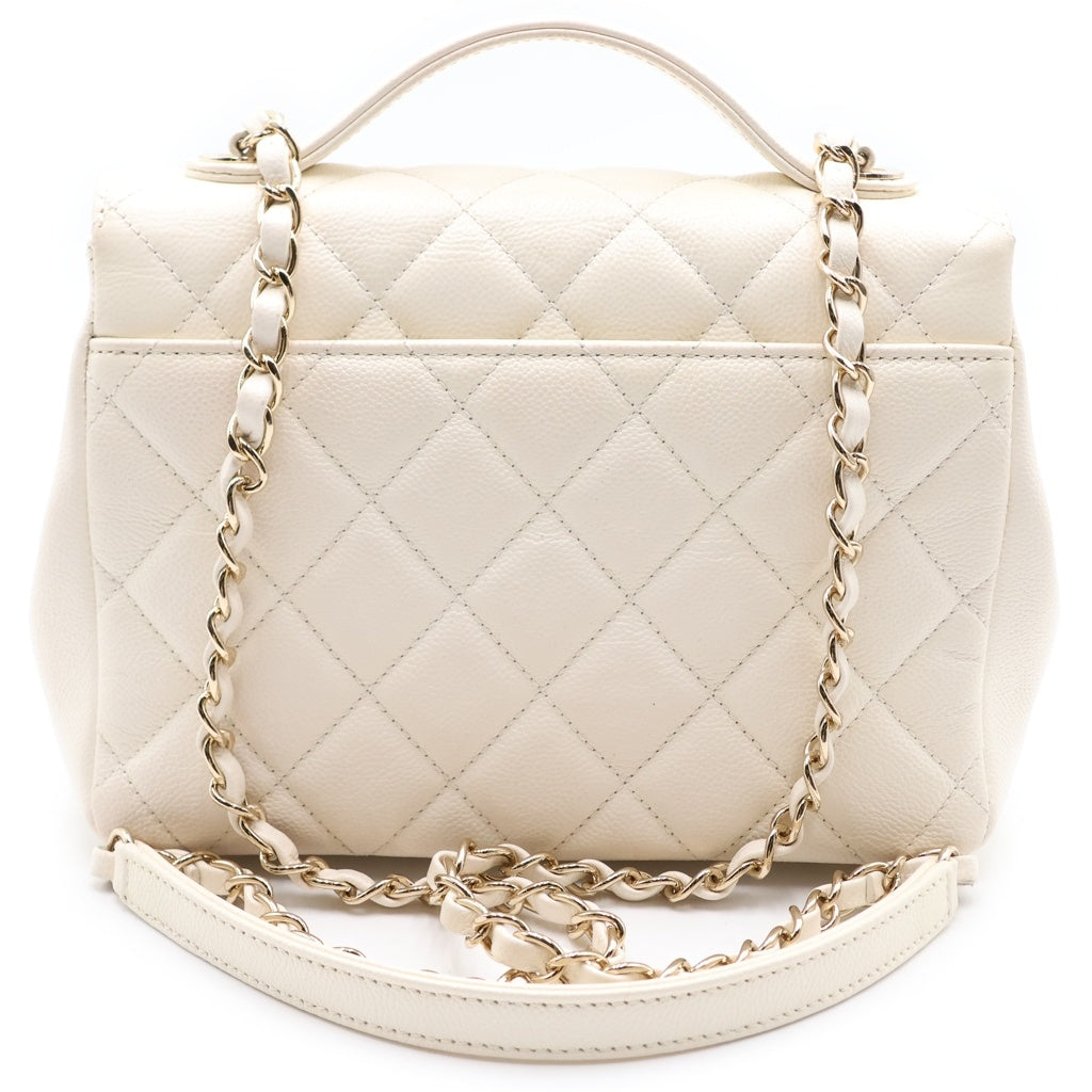 CHANEL(シャネル) マトラッセ アフィニティ 2WAYハンドバッグ チェーンショルダーバッグ ホワイト キャビアスキン A93749 ゴールド金具 レディース