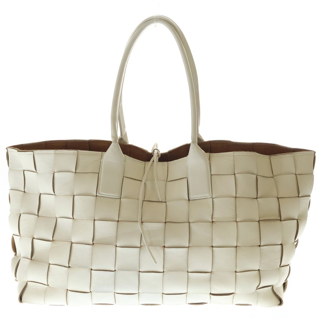 BOTTEGA VENETA(ボッテガヴェネタ) マキシイントレチャート トートバッグ ハンドバッグ ホワイト レザー レディース