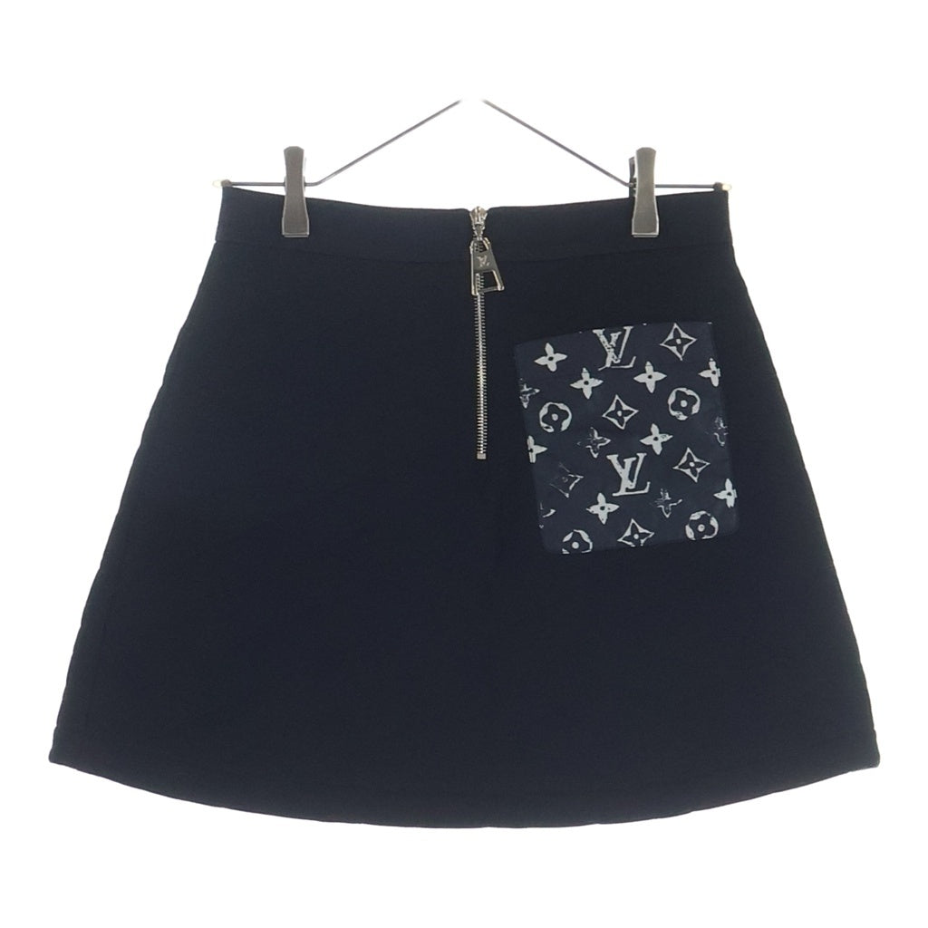 LOUIS VUITTON(ルイヴィトン) スカート ステンシルエフェクトモノグラム キルティング コットン/シルク ブラック XSサイズ レディース