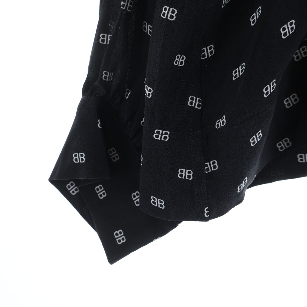 BALENCIAGA(バレンシアガ) BBロゴ ボウタイ ブラウス シルク ブラック 34サイズ レディース