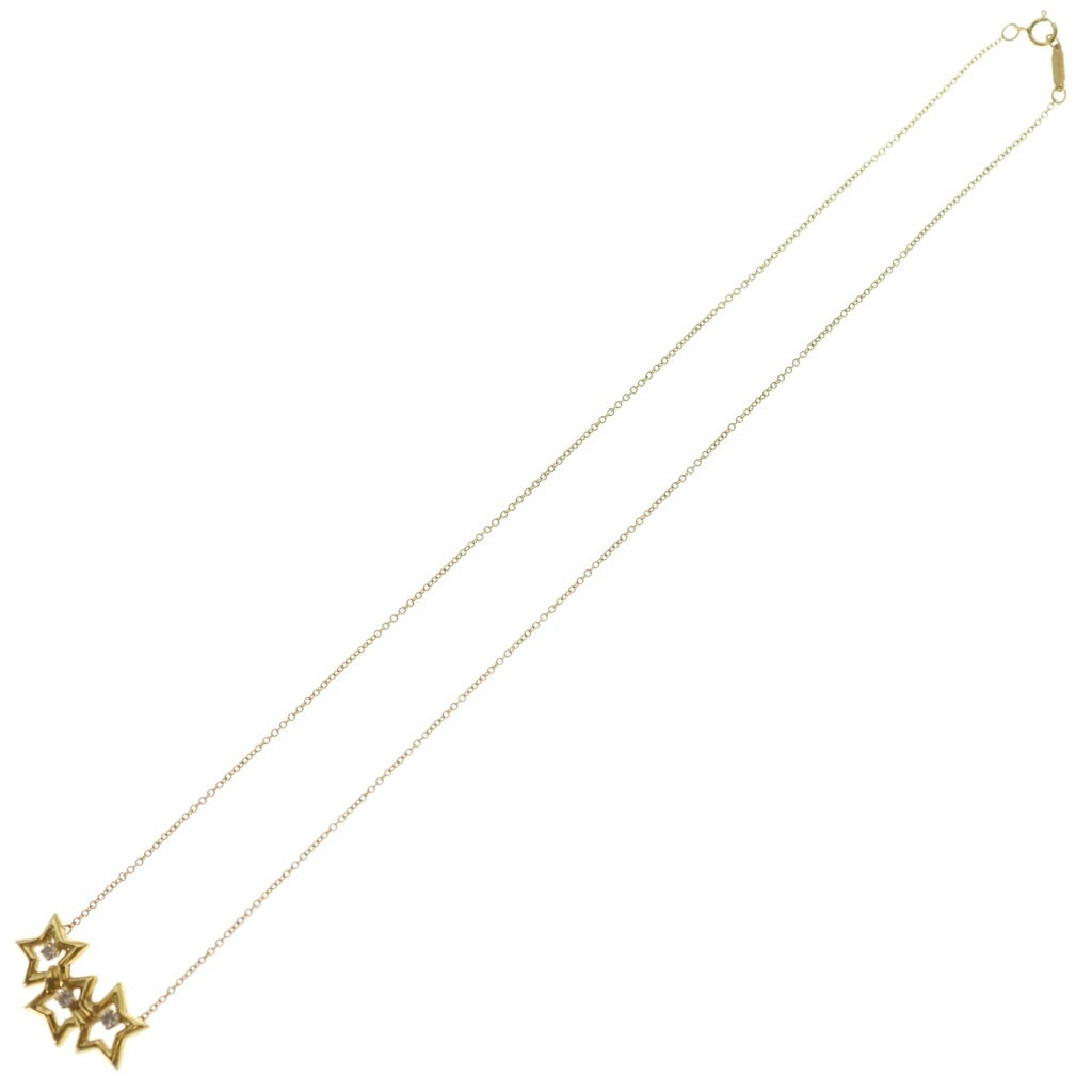 TIFFANY & Co.(ティファニー) トリプルスター 3Pダイヤ Au750 K18YG ネックレス イエローゴールド レディース