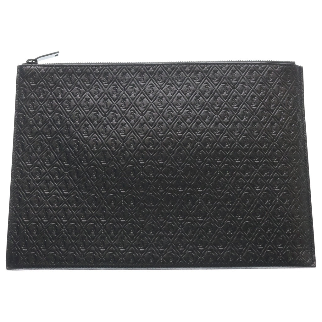 SAINT LAURENT PARIS(サンローランパリ) YSLモノグラム クラッチバッグ セカンドバッグ ブラック レザー 647154 シルバー金具
