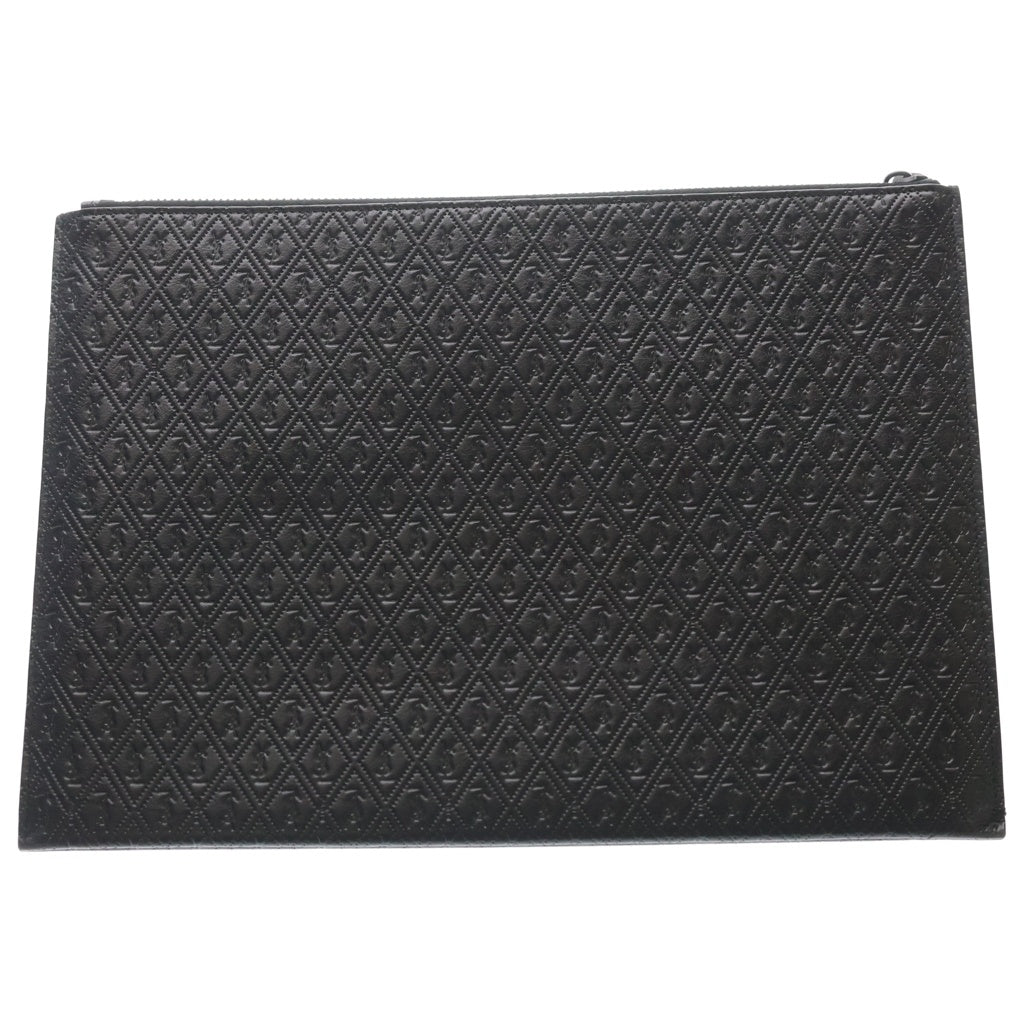 SAINT LAURENT PARIS(サンローランパリ) YSLモノグラム クラッチバッグ セカンドバッグ ブラック レザー 647154 シルバー金具