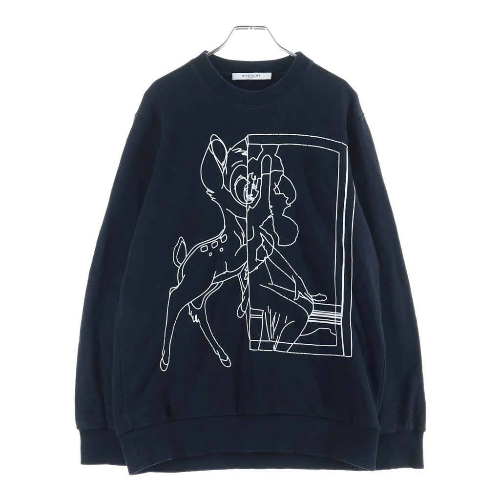 GIVENCHY(ジバンシィ) ×Disney ディズニー バンビ プリント クルーネック スウェット トレーナー ブラック 17Y 7745 491