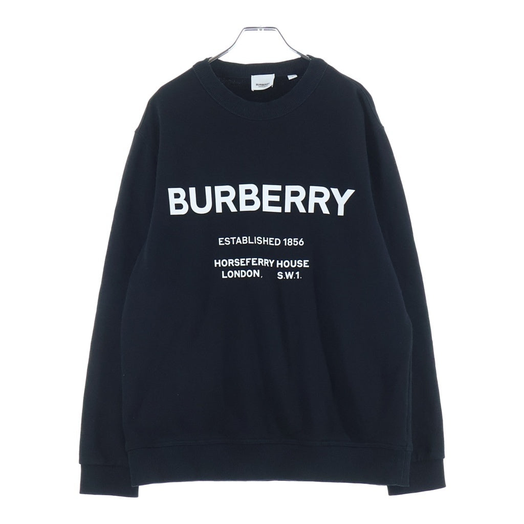 BURBERRY(バーバリー) フロントロゴプリント スウェット トレーナー コットン ブラック 8017228