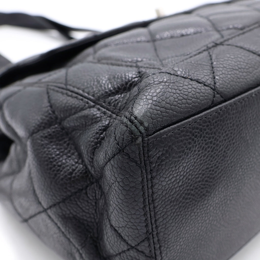 CHANEL(シャネル) マトラッセ ターンロック ハンドバッグ トートバッグ ブラック キャビアスキン シルバー金具 レディース