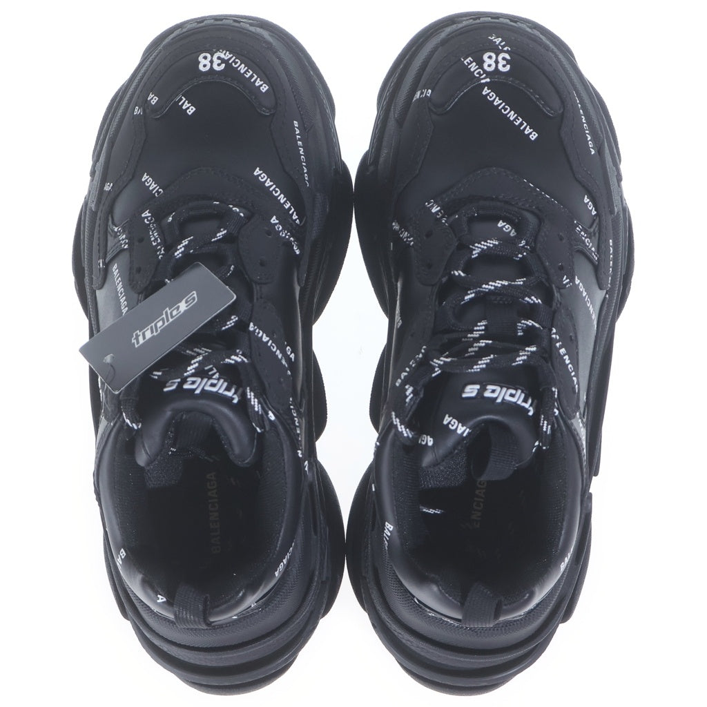 BALENCIAGA(バレンシアガ) Triple S トリプルエス オールオーバーロゴ ローカットシューズ スニーカー ブラック レディース