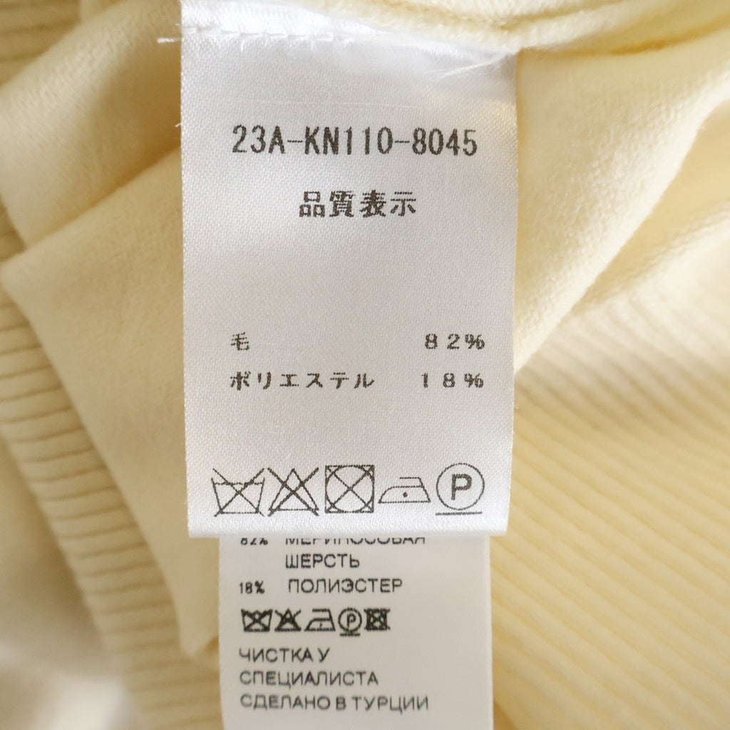 PATOU(パトゥー) ロゴ クルーネック 長袖ニット セーター アイボリー レディース