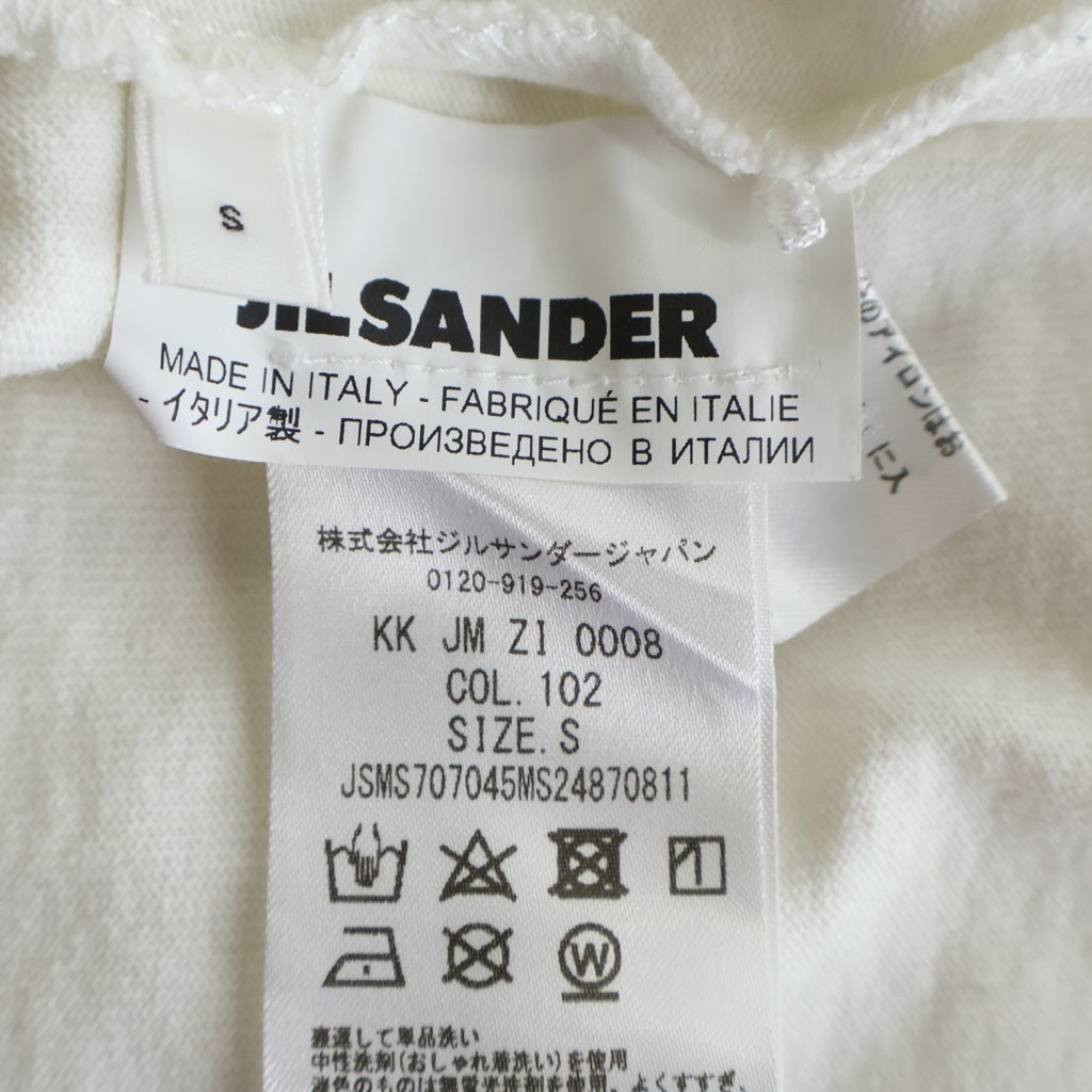 JIL SANDER(ジルサンダー) フロントロゴプリント クルーネック半袖Tシャツカットソー コットン ホワイト KK JM ZI 0008