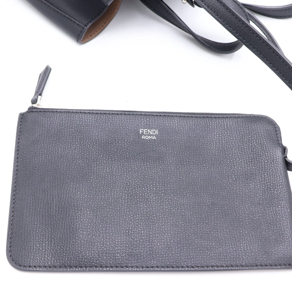 FENDI(フェンディ) エフイズ トートバッグ ハンドバッグ ブラック レザー 8BH348 シルバー金具 レディース