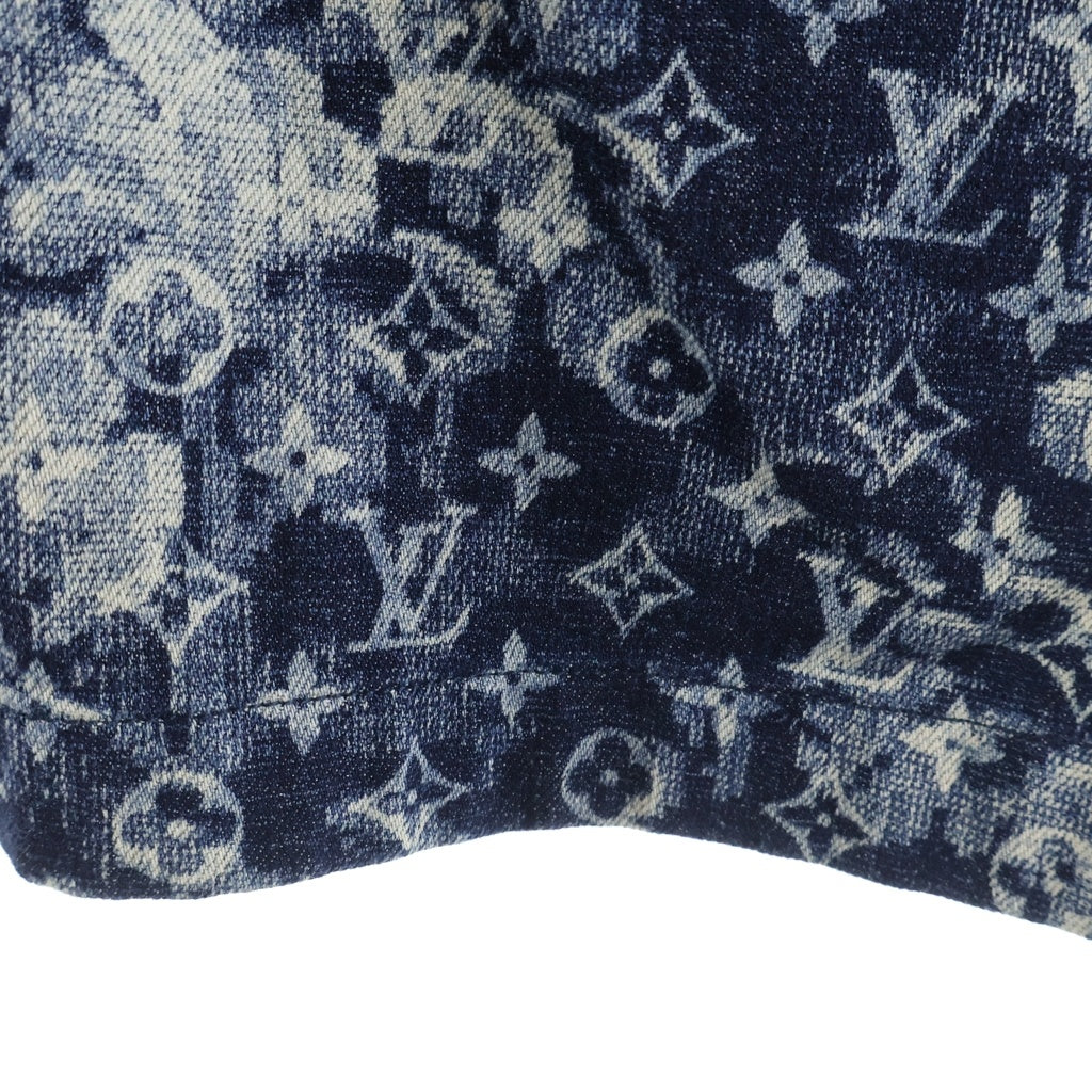 LOUIS VUITTON(ルイヴィトン) 21SS ハワイアン モノグラム タペストリー 半袖開襟デニムシャツ オーバーサイズ コットン ブルー RM211M ZMC HKS02W