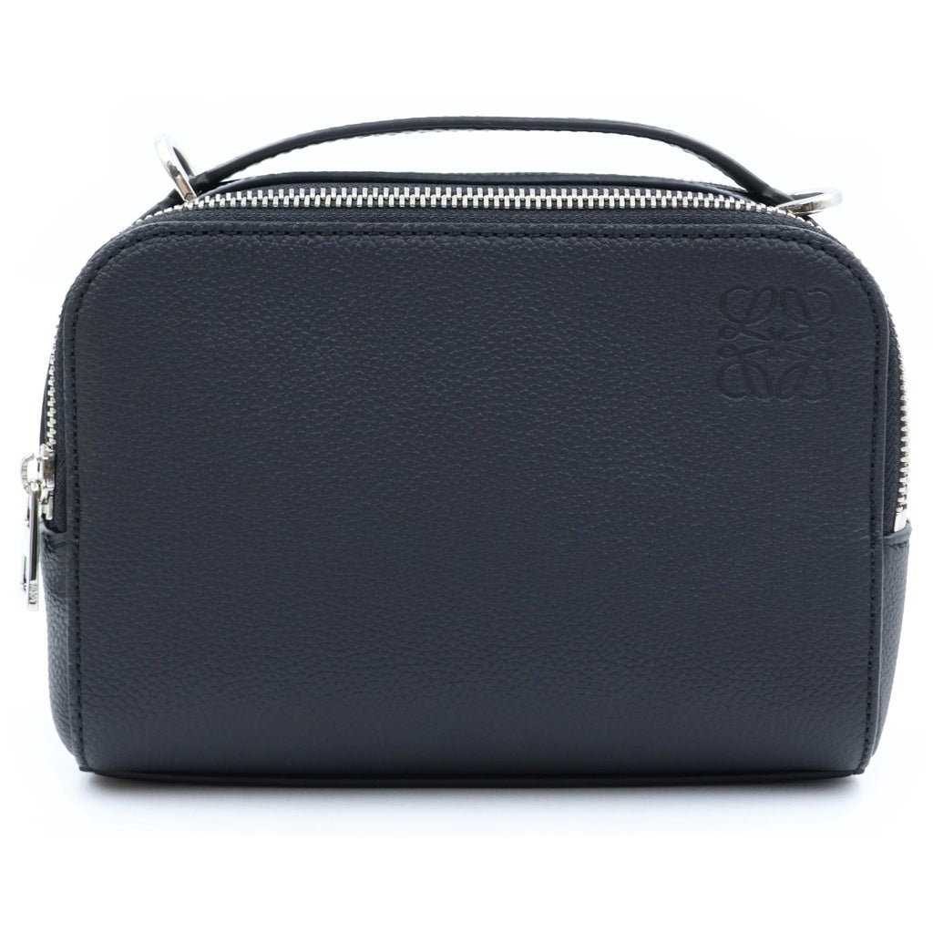 LOEWE(ロエベ) クロスボディ カメラバッグ ミニ ショルダーバッグ ブラック ソフトグレインカーフ CIL0011297884 シルバー金具 レディース