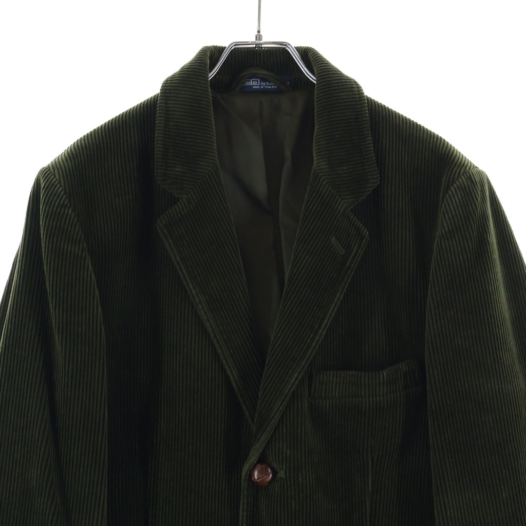 POLO RALPH LAUREN(ポロラルフローレン) レザーボタン コーデュロイ 3B テーラードジャケット グリーン
