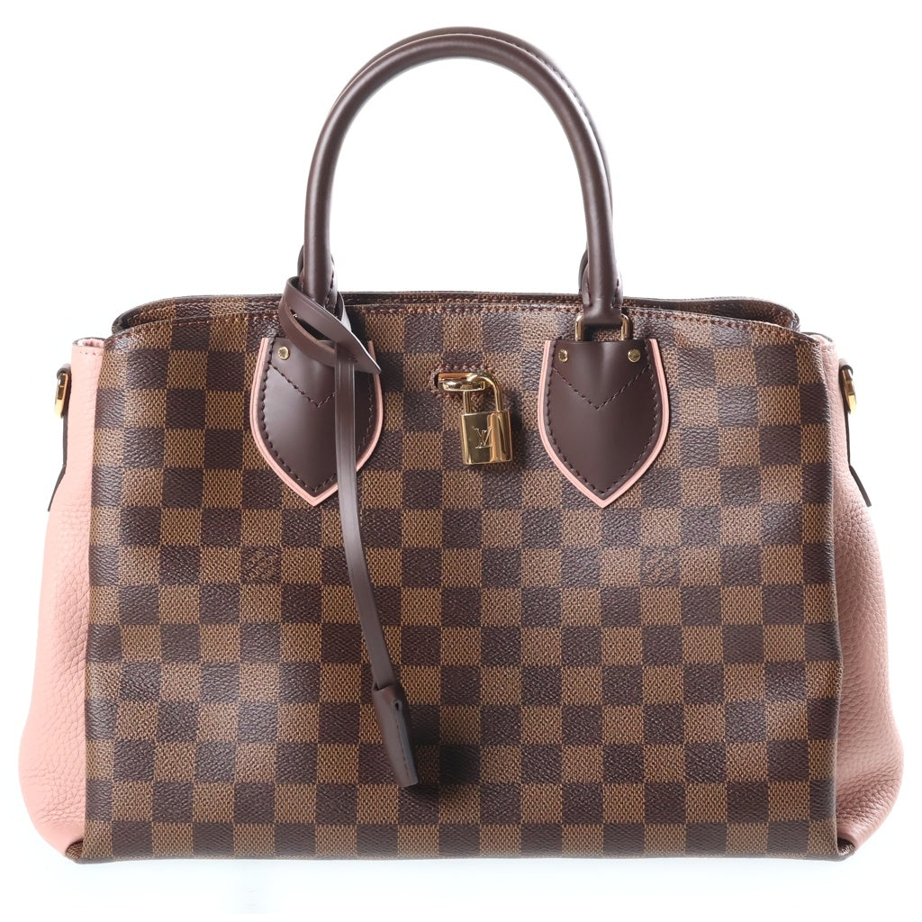 LOUIS VUITTON(ルイヴィトン) ダミエ ノルマンディー マグノリア 2WAYハンドバッグ ショルダーバッグ ブラウン×ピンク レザー×PVC N41488 ゴールド金具 レディース
