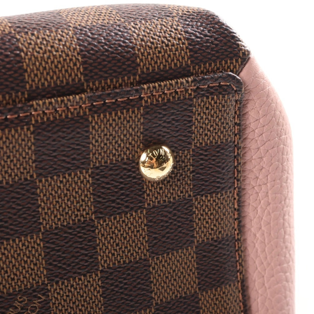 LOUIS VUITTON(ルイヴィトン) ダミエ ノルマンディー マグノリア 2WAYハンドバッグ ショルダーバッグ ブラウン×ピンク レザー×PVC N41488 ゴールド金具 レディース