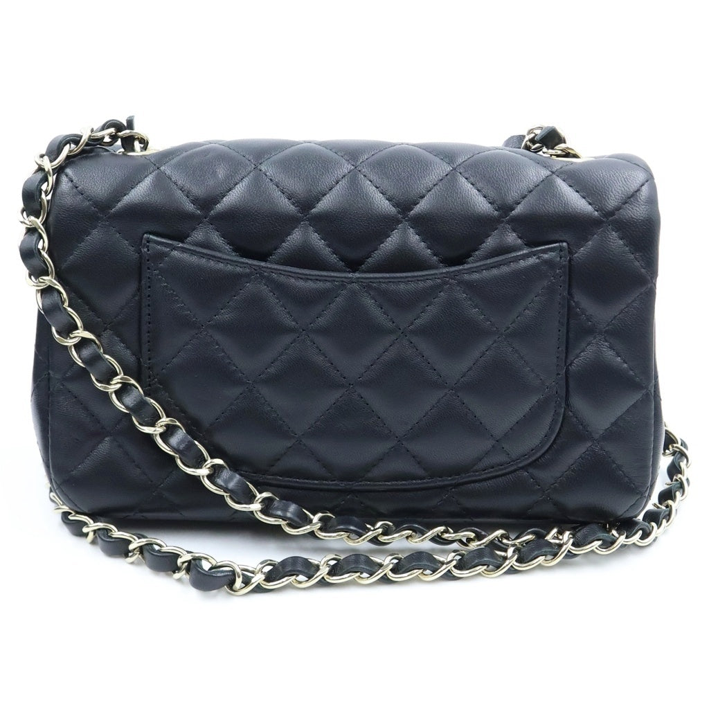 CHANEL(シャネル) ミニマトラッセ20 チェーンショルダーバッグ ブラック ラムスキン ゴールド金具 プレート A35200 レディース
