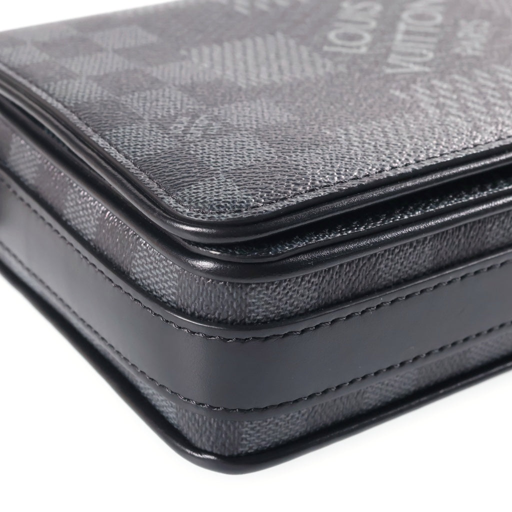 LOUIS VUITTON(ルイヴィトン) ダミエグラフィット ステュディオ メッセンジャー ショルダーバッグ ブラック PVCレザー N50013 シルバー金具 レディース