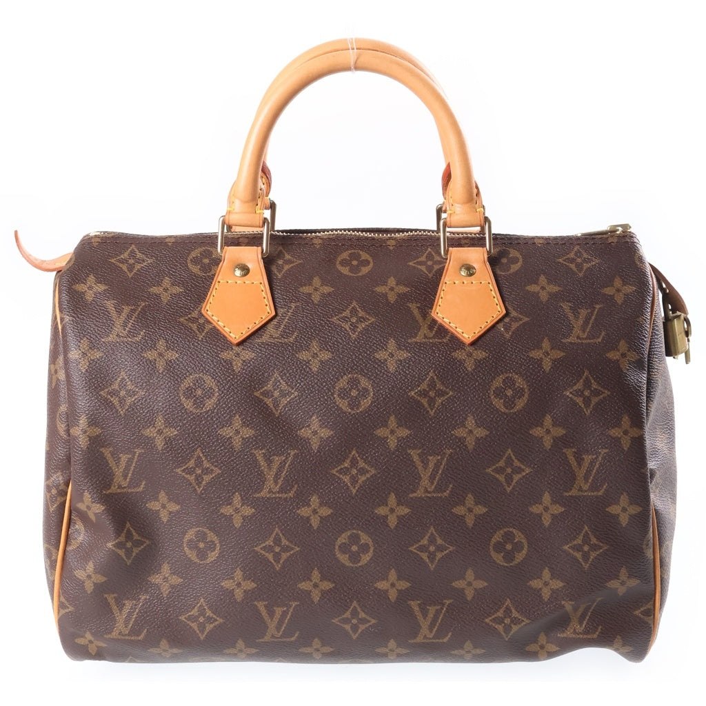 LOUIS VUITTON(ルイヴィトン) モノグラム スピーディー30 ハンドバッグ ボストンバッグ ブラウン レザー×PVC M41526 ゴールド金具 レディース