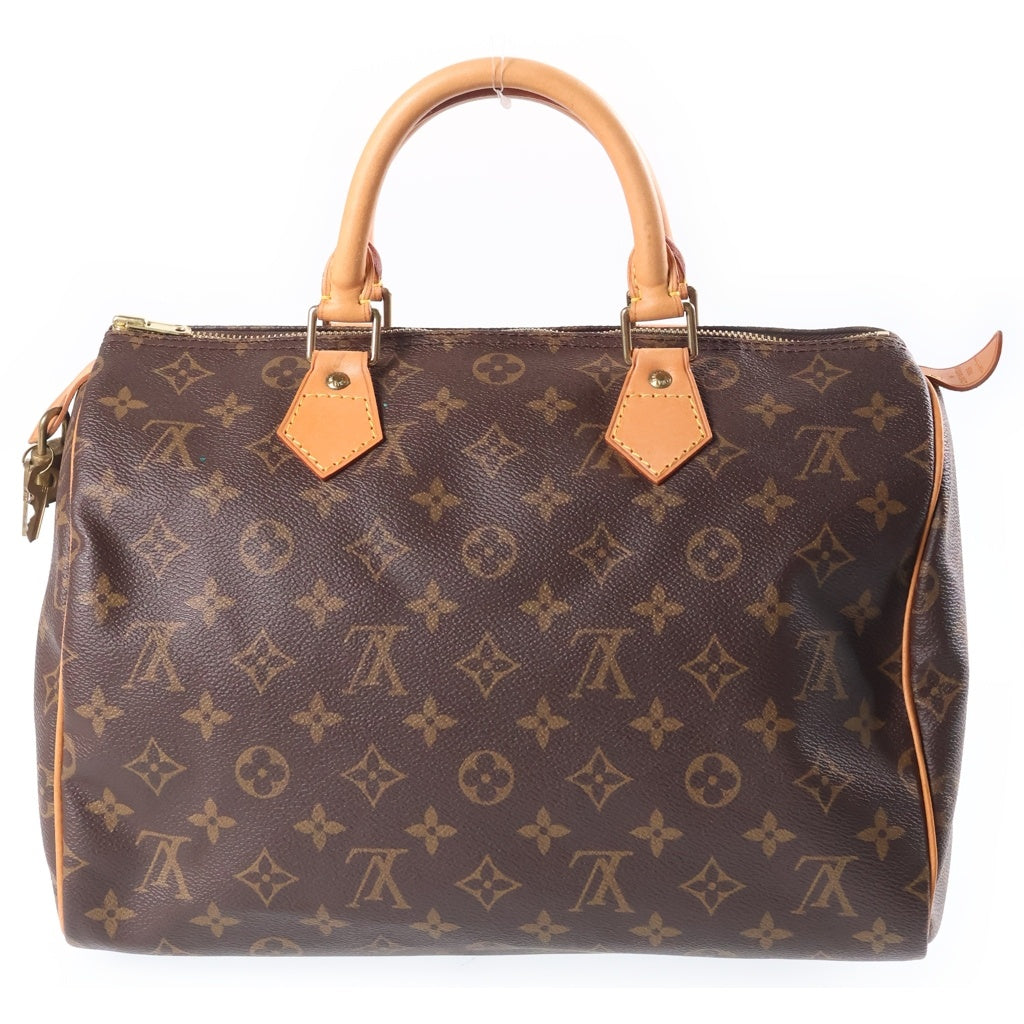 LOUIS VUITTON(ルイヴィトン) モノグラム スピーディー30 ハンドバッグ ボストンバッグ ブラウン レザー×PVC M41526 ゴールド金具 レディース